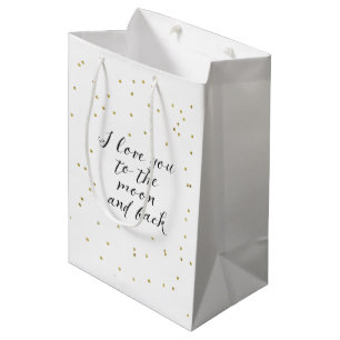 Moon and Back Gold Confetti Medium Gift Bag