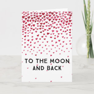 Moon and Back Hearts Card
