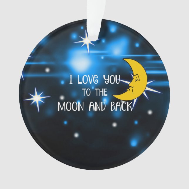 Moon and Back, popular design, Ceramic Ornament (Front)