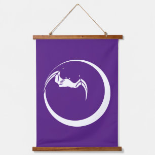 Moon and bat hanging tapestry
