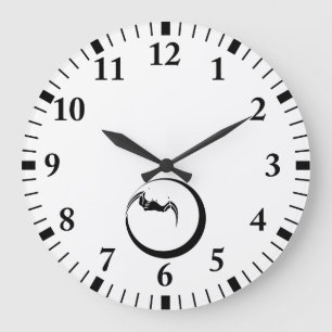 Moon and bat large clock