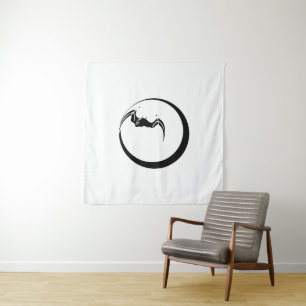 Moon and bat tapestry