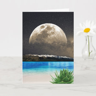 Moon And Beach Card
