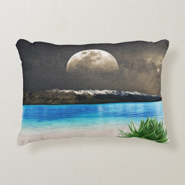 Moon And Beach Decorative Cushion (Front)