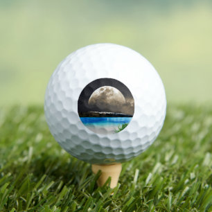 Moon And Beach Golf Balls