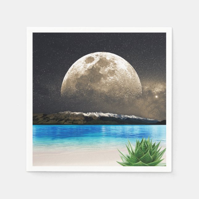 Moon And Beach Napkin (Front)