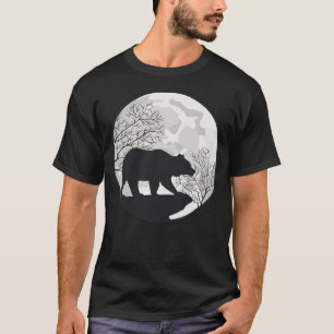 Moon and Bear Night Wilderness Silhouette T-Shirt