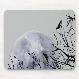 Moon and birds mouse mat
