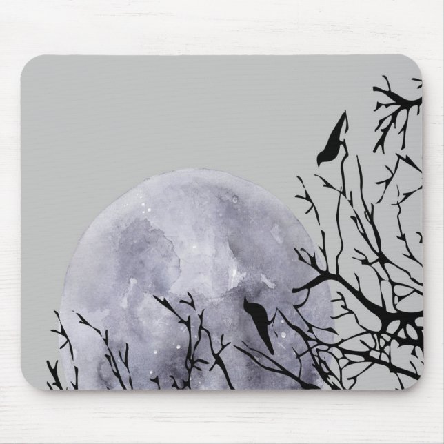 Moon and birds mouse mat (Front)