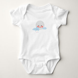 Moon and cloud cute design baby bodysuit