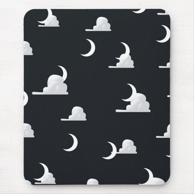Moon and clouds pattern mouse mat (Front)