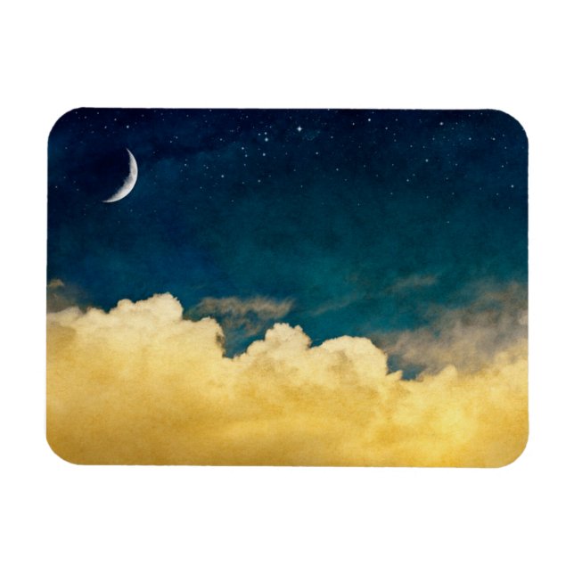 Moon And Cloudscape Magnet (Horizontal)