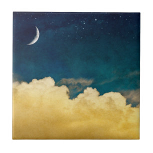 Moon And Cloudscape Tile