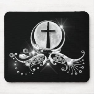 Moon and Cross Mouse Mat