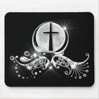 Moon and Cross Mouse Mat