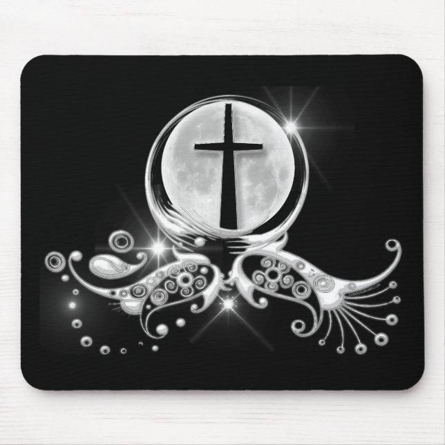 Moon and Cross Mouse Mat (Front)