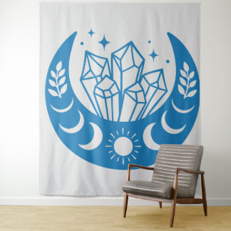 MOON and CRYSTALS Tapestry