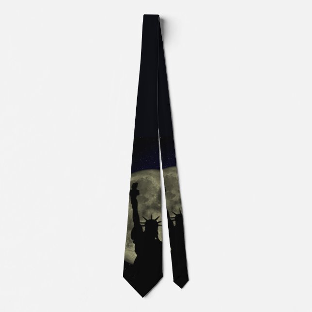 Moon and Lady Liberty Tie (Front)