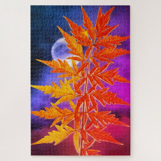 Moon and Leaf Puzzle (Vertical)