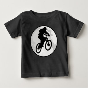 Moon and Mountain Biker Jump Silhouette Baby T-Shirt