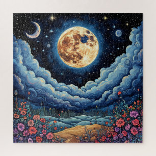 Moon and night sky jigsaw puzzle