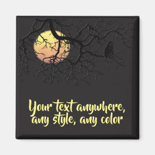 Moon and Owl Silhouette Magnet