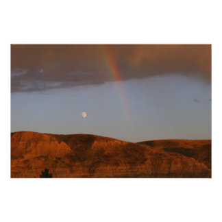 Moon and Rainbow together Photo Print