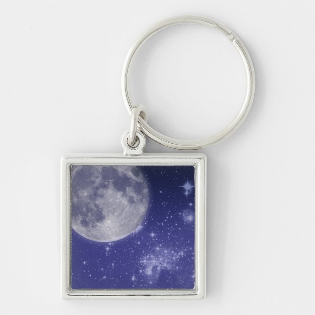 Moon and Shining Stars Key Ring (Front)
