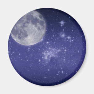 Moon and Shining Stars Magnet