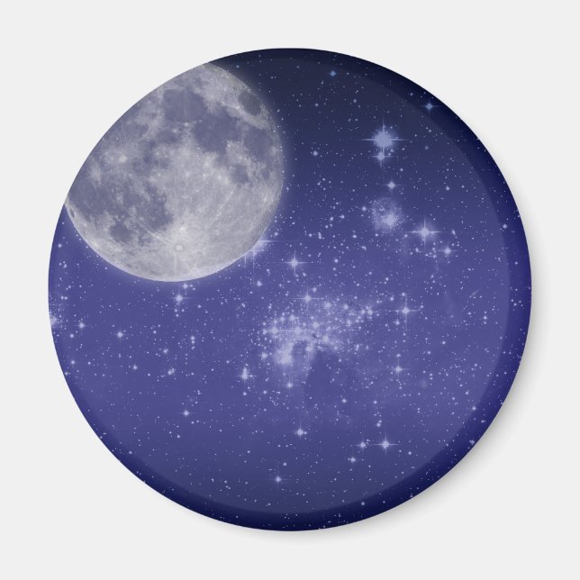 Moon and Shining Stars Magnet (Front)