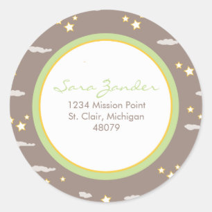 Moon and Stars Address Label/Favour Sticker