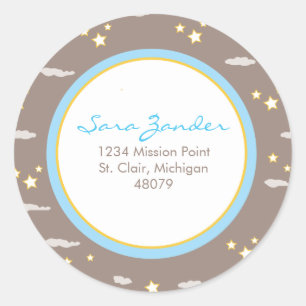 Moon and Stars Address Label/Favour Sticker