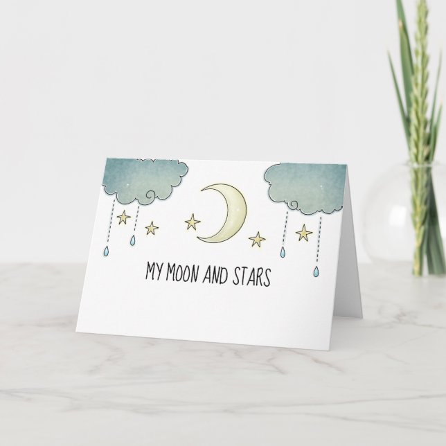 Moon and Stars Anniversary Card (Front)