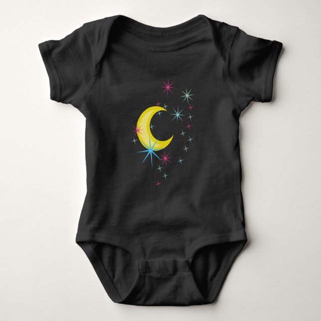 Moon and Stars Baby Bodysuit (Front)