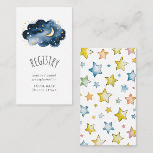 Moon and Stars Baby Girl Gift Registry Enclosure Card