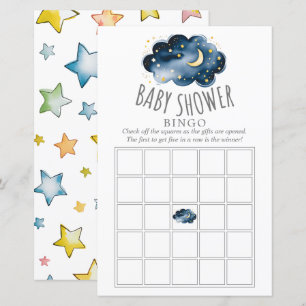Moon and Stars Baby Shower Bingo Game
