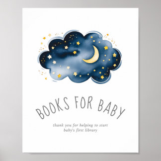 Moon and Stars Baby Shower Books for Baby Sign