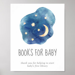 Moon and Stars Baby Shower Books for Baby Sign