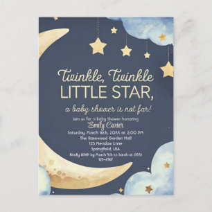 Moon and Stars Baby Shower - Dreamy Nighttime Postcard
