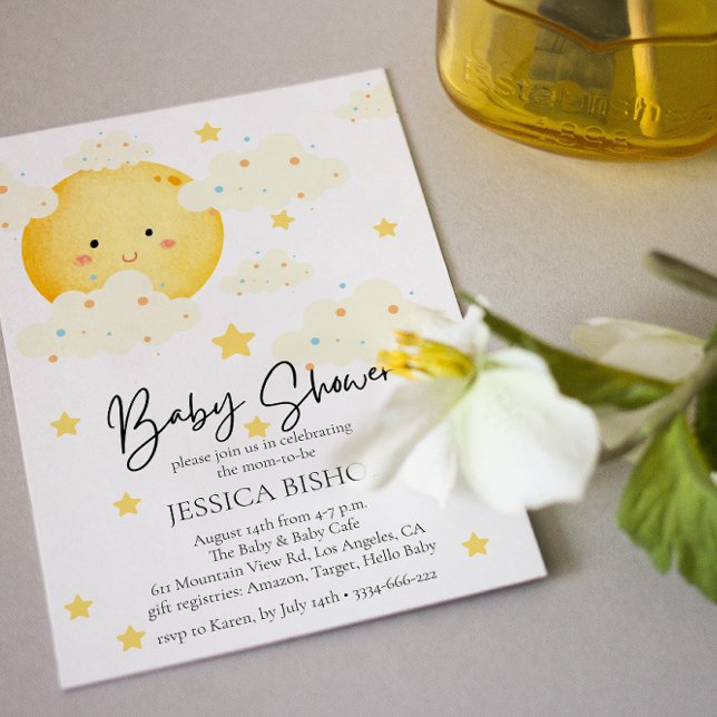 Moon and Stars Baby Shower Invitation (Creator Uploaded)