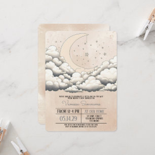 Moon and Stars Baby Shower Invitation