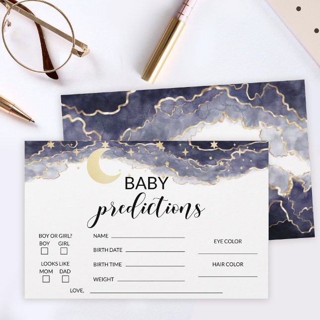 Moon and stars baby shower predictions stationery (Creator Uploaded)