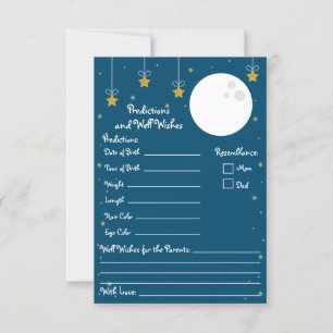 Moon and Stars Baby Shower Predictions & Well Wish Invitation
