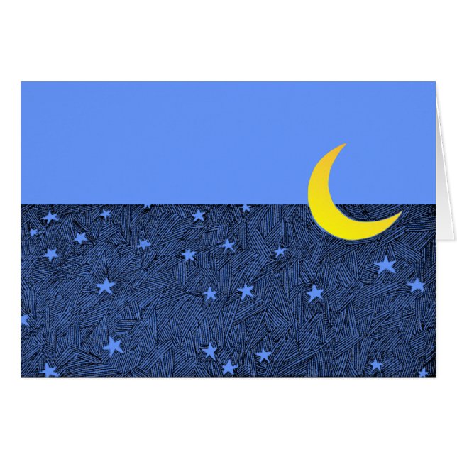 Moon and Stars Blank Vintage Art Card (Front Horizontal)