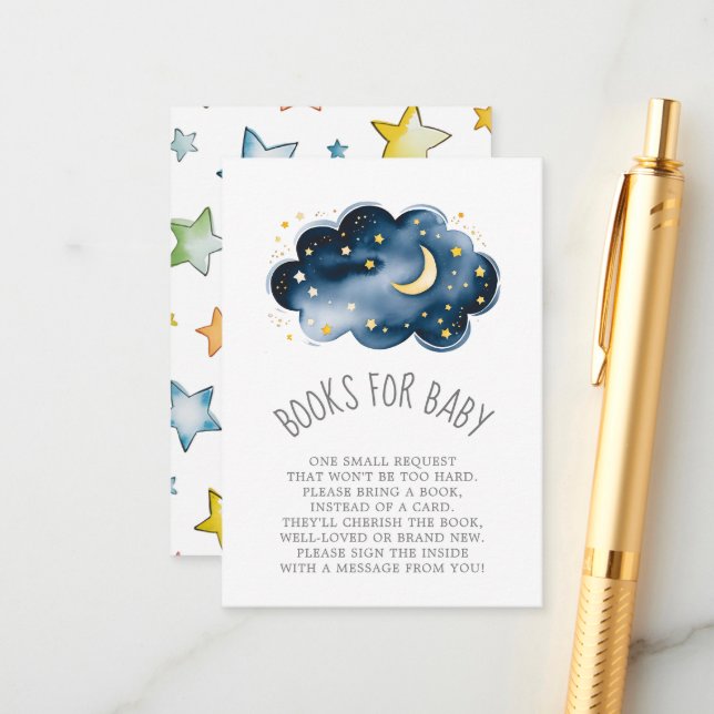Moon and Stars Books for Baby Enclosure Card (Front/Back In Situ)