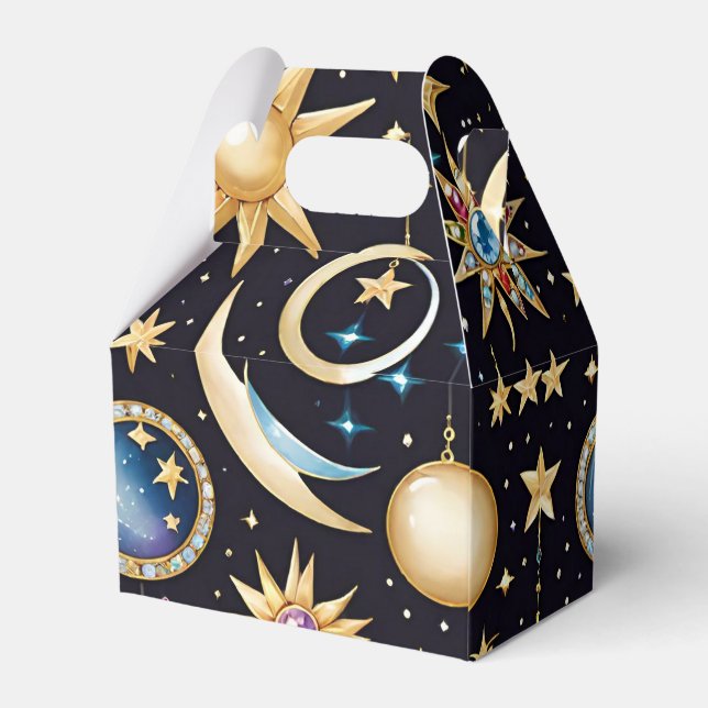 Moon And Stars Celestial Gable Favour Box (Back Side)