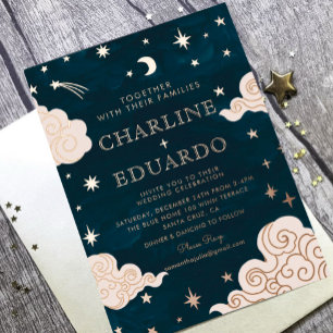 Moon and Stars  Celestial Starsign Golden Wedding