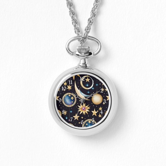 Moon And Stars Celestial   Watch (Front)