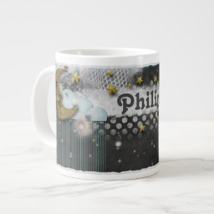 Moon and Stars Custom Monogram Jumbo Mug