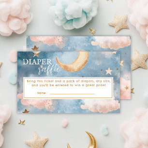 Moon and stars Diaper Raffle Baby shower Enclosure Card